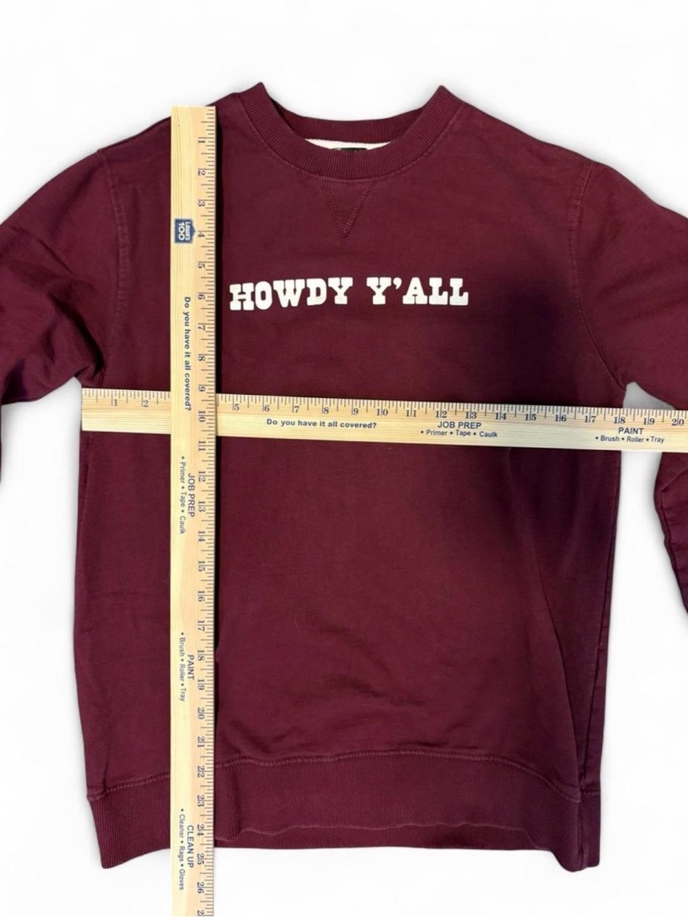 Howdy Y'All Crewneck Sweatshirt - Burgundy - Picture 5 of 6